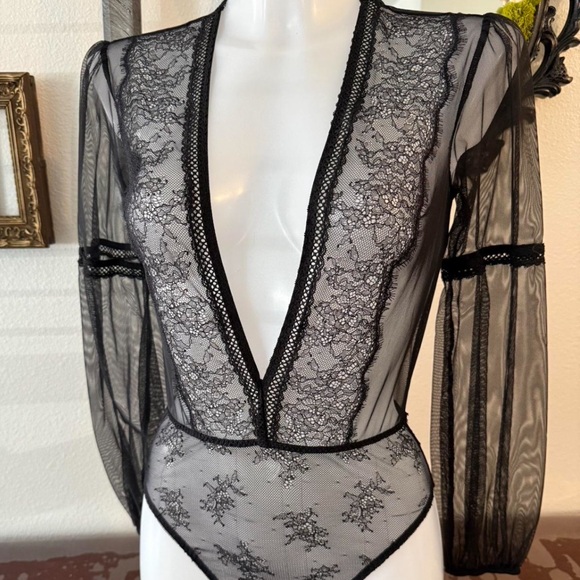 Victoria's Secret Black Lace Bodysuit - Picture 2 of 5